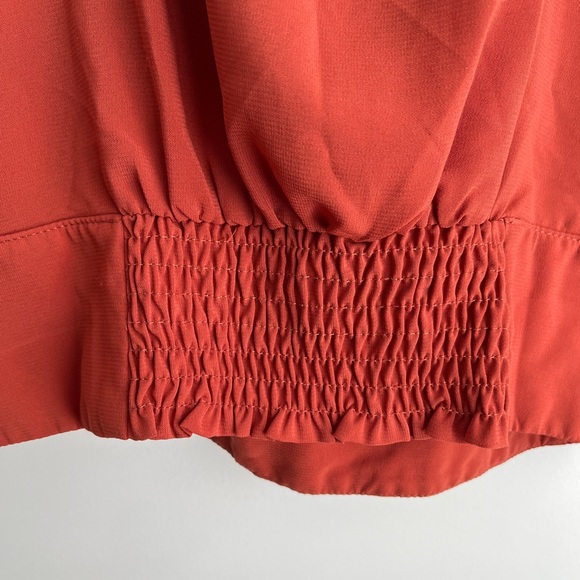 Elegant Rust Ruffle Top - Picture 6 of 9